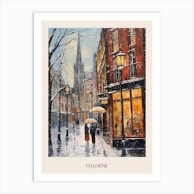 Vintage Winter Painting Poster Cologne Germany 1 Art Print