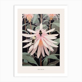 Flower Illustration Bee Balm 4 Poster Art Print