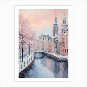 Dreamy Winter Painting Amsterdam Netherlands 2 Art Print