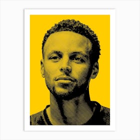 Stephen Curry American Basketball Legend Line Illustration Art Print