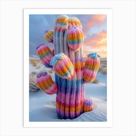 Knitted Cactus Art Print