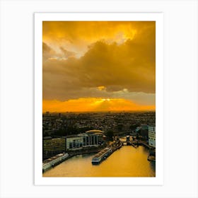 Sunset In Amsterdam Art Print