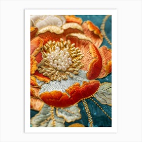 Embroidered Flower 6 Art Print