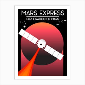 Mars Express Exploration Of Mars Space Art Art Print