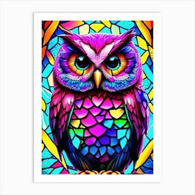 Mosaic Owl Art Print