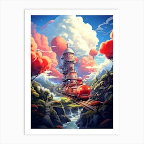 Train In The Sky 1 Art Print