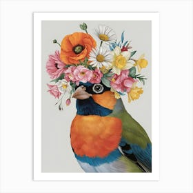 Bird In A Flower Crown 1 Art Print