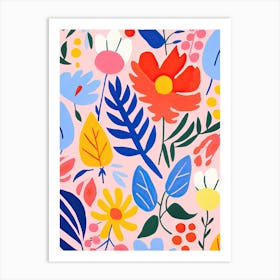 Blooms Of Harmony; Henri Matisse'S Inspired Colorful Flower Market Art Print