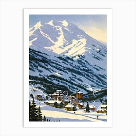 Hakuba, Japan Ski Resort Vintage Landscape 2 Skiing Poster Art Print