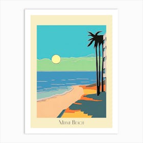 Poster Of Minimal Design Style Of Miami Beach, Usa 3 Art Print