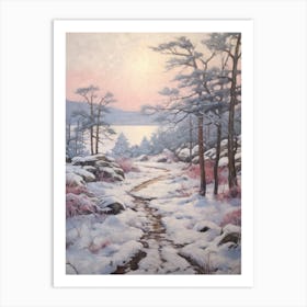 Dreamy Winter Painting Acadia National Park United States 3 Art Print