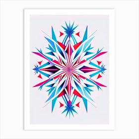 Symmetry, Snowflakes, Minimal Line Drawing 5 Art Print