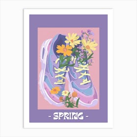 Spring Poster Retro Sneakers With Flowers 90s Illustration 6 Art Print