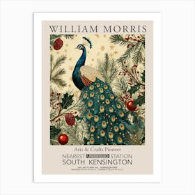 William Morris Prints Peacock Bird Christmas Gift Winter Vintage Art Print