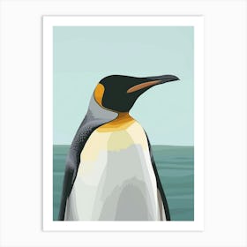 Emperor Penguin Saunders Island Minimalist Illustration 4 Art Print