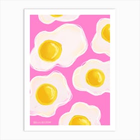 Fried Eggs Pink Art Print