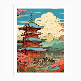 Miyajima Island, Japan Vintage Travel Art 3 Art Print