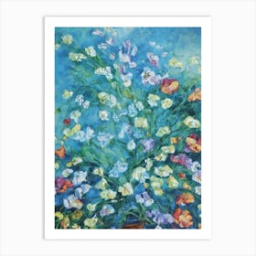 Sweet Pea Floral Print Bright Painting Flower Art Print
