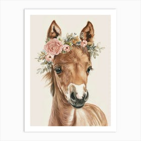 Foal With Flower Crown Art Print