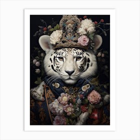White Tiger Art In Baroque Style 3 Art Print