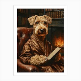 Classy Airedale At The Bar 12 Art Print