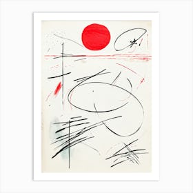 Abstract Design Featuring A Collection Of Organic Marks Circular Strokes Meeting Atcdoticals Empha (4) Art Print