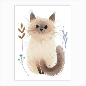 Ragdoll Cat Clipart Illustration 4 Art Print