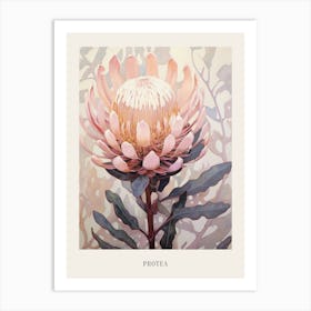 Floral Illustration Protea Poster Art Print