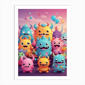 Monsters In The City 1 Art Print