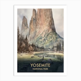 Yosemite National Park Vintage Travel Poster 5 Art Print