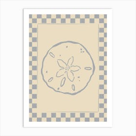 Sand Dollar with Checkered Border Art Print