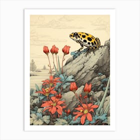 Poison Dart Frog Japanese Style Illustration 7 Art Print