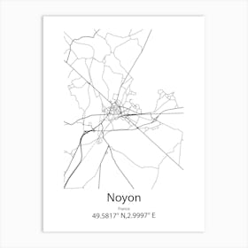 Noyon,France Minimalist Map Art Print