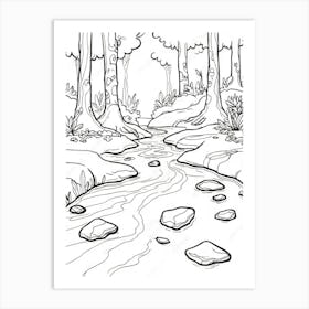 Stream In The Forest 3 Art Print