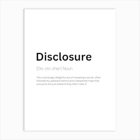 Disclosure Definition Meaning 1 Poster