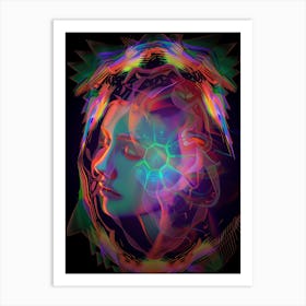 Colourful, mystical, "Psychedelic Thrill" Art Print