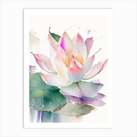 Lotus Flower Petals Watercolour 4 Art Print