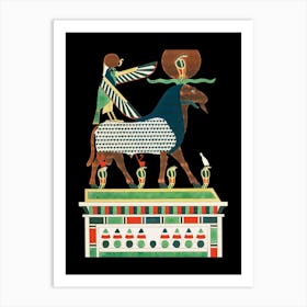 Egypt Egyptian Ancient Egyptian Art Sun Nature Animal Illustration Egypt Animals Vintage Egypt Godness Goddess God Cut Out Art Print