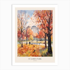 Autumn City Park Painting St James Park London Poster Art Print