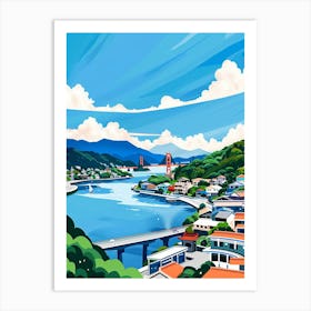 Nagasaki Japan 3 Colourful Illustration Art Print