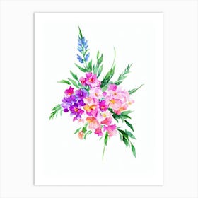 Snapdragons Watercolour Flower Art Print