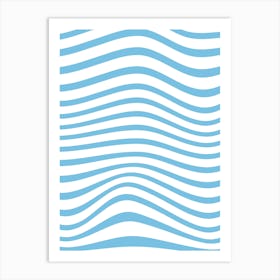 Wavy Blue And White Background Art Print