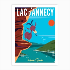 La D Annecy Ibex Poster Blue Art Print