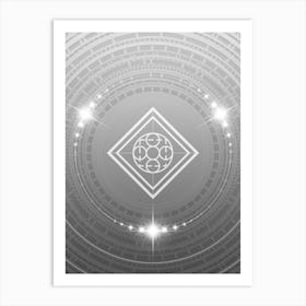 Geometric Glyph in White and Silver with Sparkle Array n.0211 Art Print