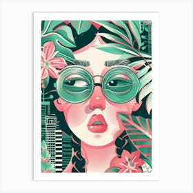 Girl In Sunglasses 23 Art Print