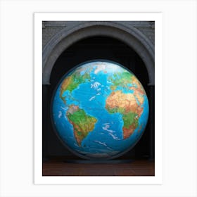 An Illustrious Piece Of Digital Render Of A Globe Highlighting Every Continent On Planet Earth Pred (6) Art Print