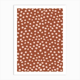 Animal Print Polka Dots Terracotta Art Print