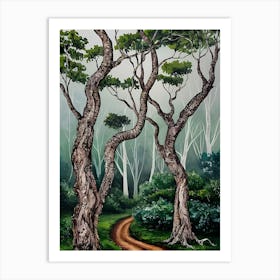 Two Trees In The Forest Art Print