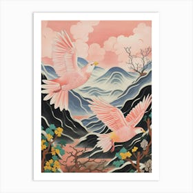 Vintage Japanese Inspired Bird Print Turkey 3 Art Print