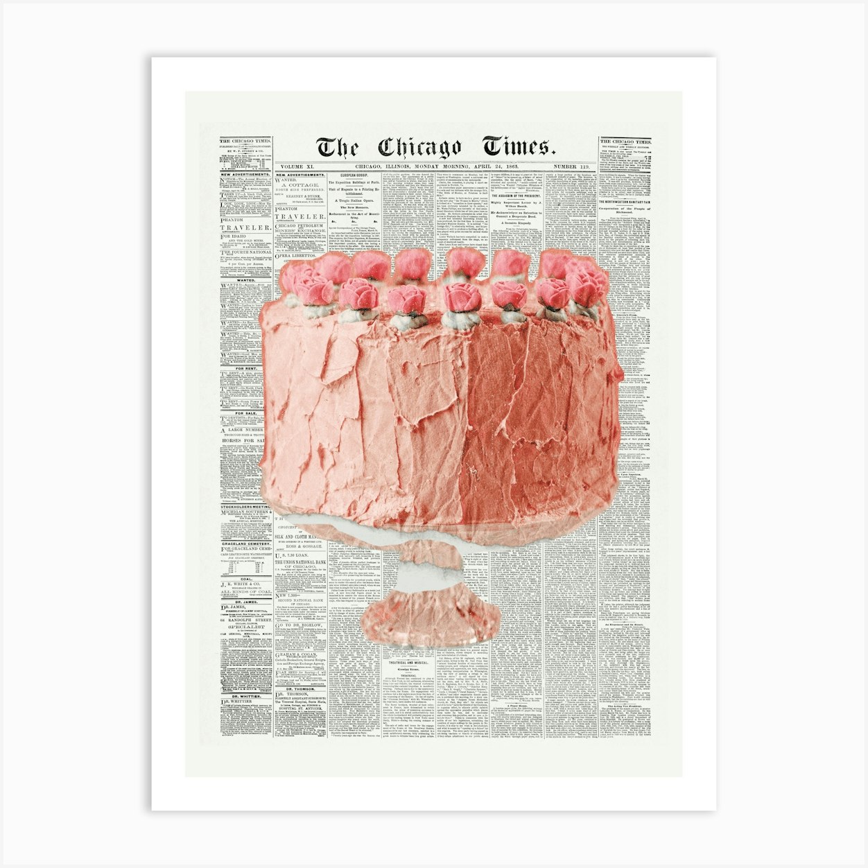 Coquette Cake Newspaper Art Print by September23rd